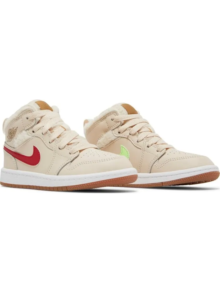 Кроссовки Air Jordan 1 Mid Utility PS Fleece — изображение 8 из 8, бежевый