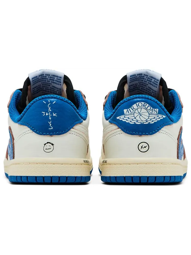 Кроссовки Fragment Design x Travis Scott x Air Jordan 1 Retro Low OG SP TD — изображение 6 из 8, бежевый