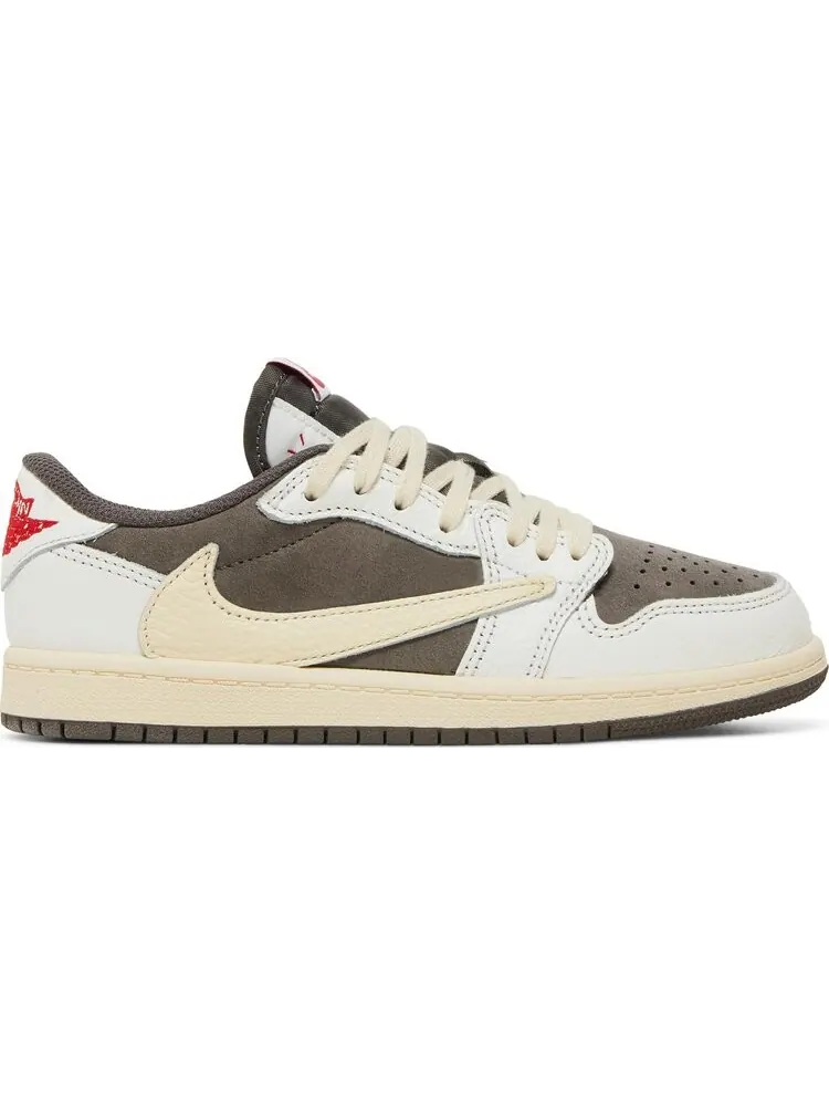 Детские кроссовки Travis Scott x Air Jordan 1 Low OG PS Reverse Mocha — изображение 1 из 8, коричневый
