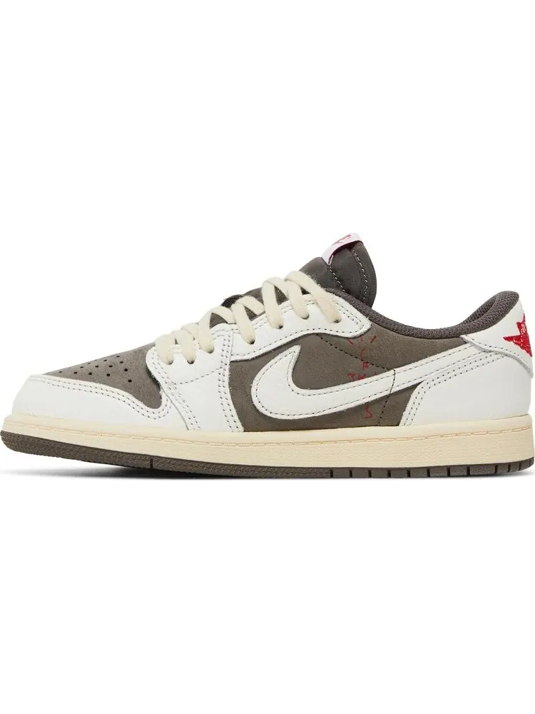 Детские кроссовки Travis Scott x Air Jordan 1 Low OG PS Reverse Mocha — изображение 3 из 8, коричневый