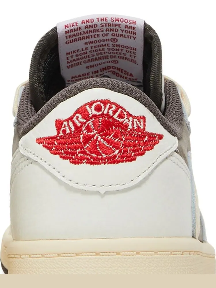 Детские кроссовки Travis Scott x Air Jordan 1 Low OG PS Reverse Mocha — изображение 7 из 8, коричневый