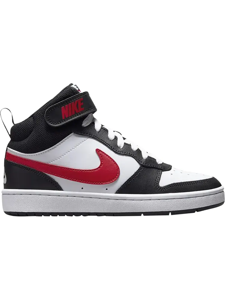 Кроссовки Nike Court Borough Mid 2 GS 'White Black University Red' — изображение 1 из 1, белый