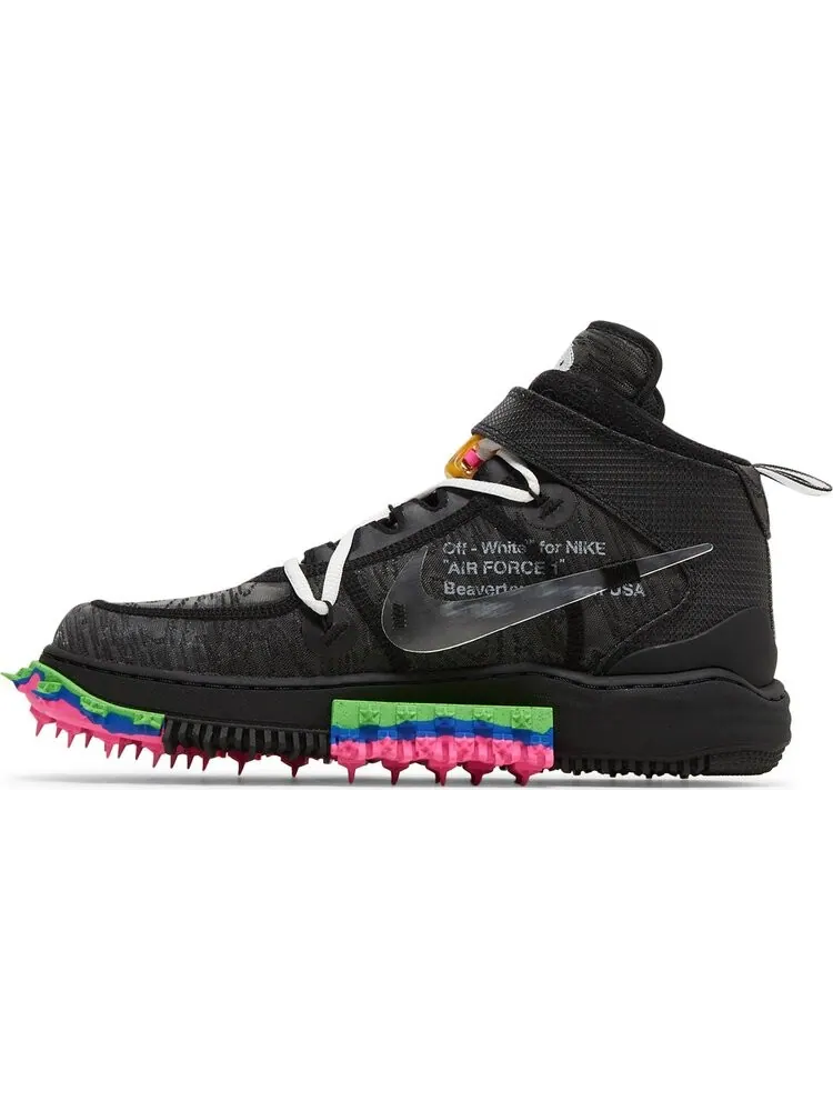 Кроссовки Nike x Off-White Air Force 1 Mid Black — изображение 3 из 10, черный