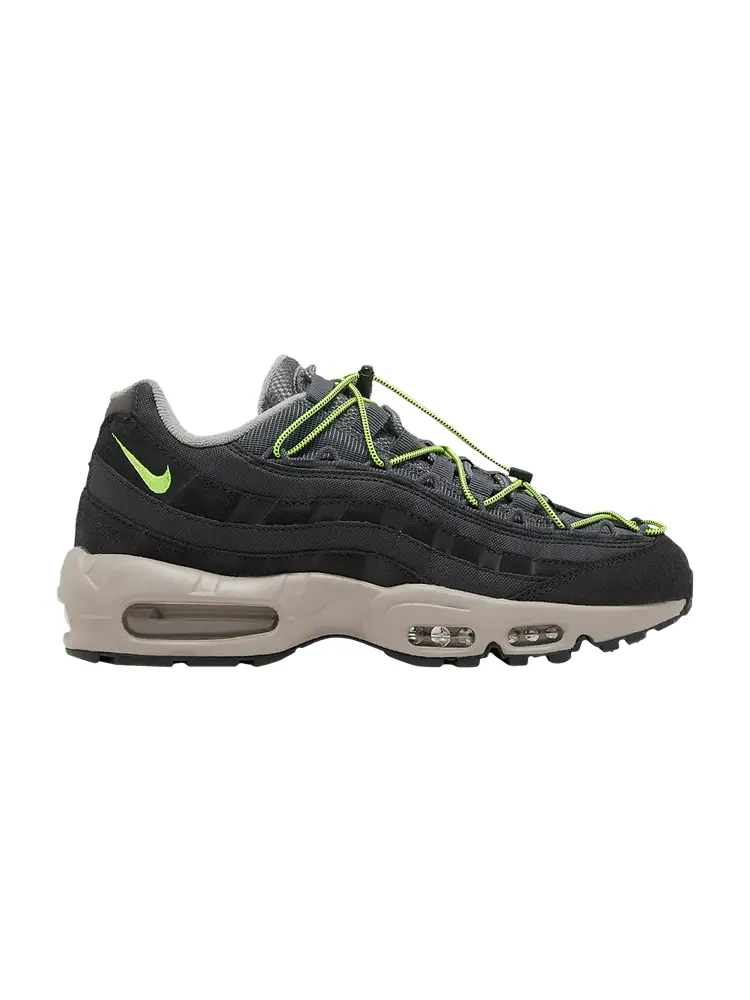 Кроссовки Nike Air Max 95 'Speed Lacing - Off Noir Volt' — изображение 1 из 9, черный//серый/серый