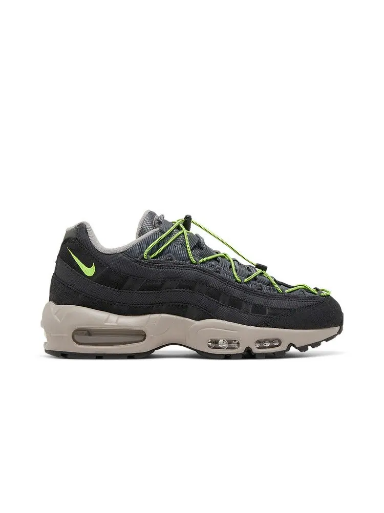 Кроссовки Nike Air Max 95 'Speed Lacing - Off Noir Volt' — изображение 2 из 9, черный//серый/серый
