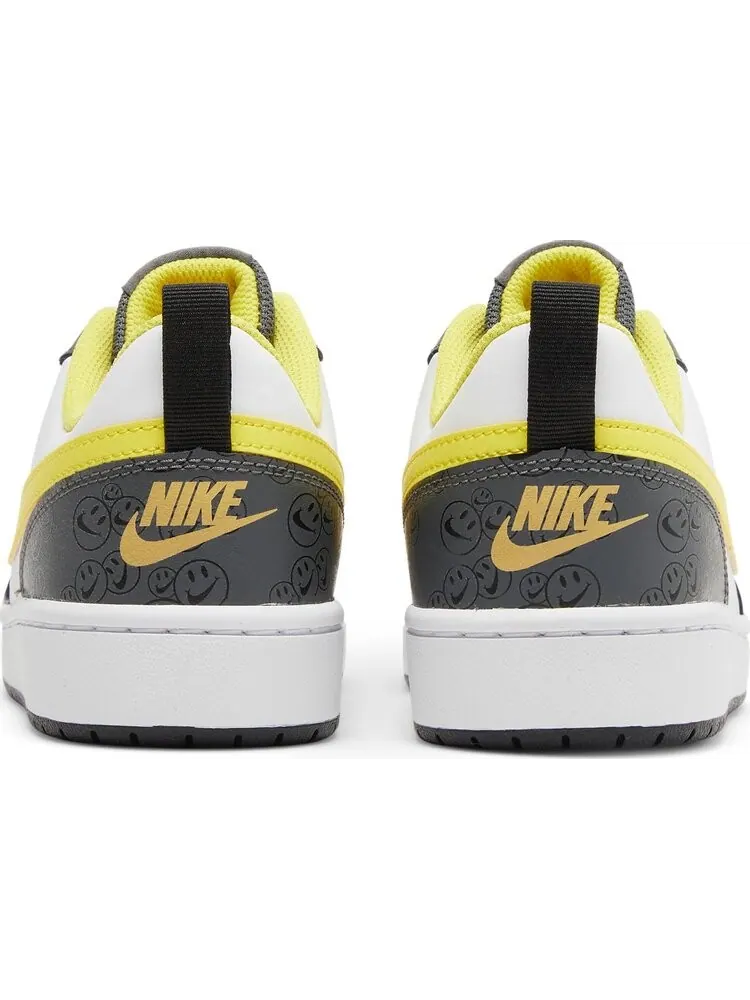 Кроссовки Nike Court Borough Low 2 SE GS 'White Yellow Strike' — изображение 6 из 8, белый