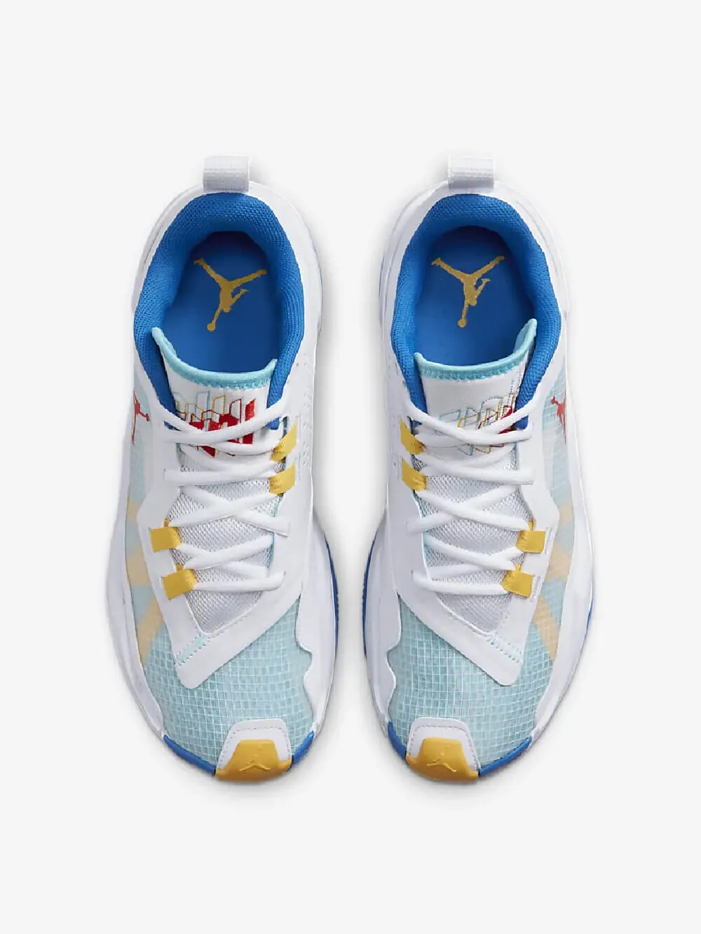 Кроссовки Nike Air Jordan One Take 4 — изображение 3 из 8, белый/желтый/голубой