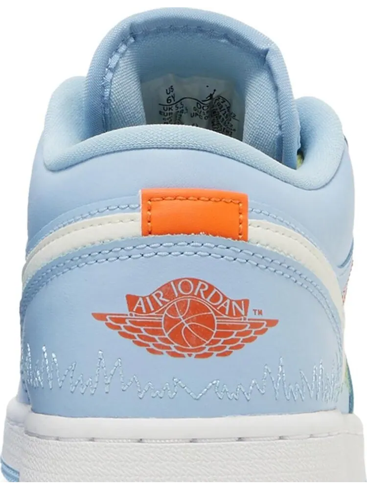 Кроссовки Air Jordan 1 Low SE GS Blue Stitch — изображение 7 из 8, синий