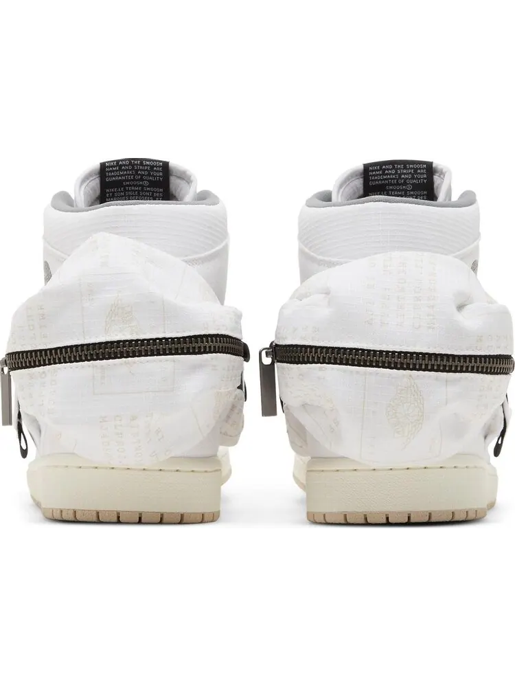 Кроссовки Air Jordan 1 Utility High White Black — изображение 6 из 8, белый