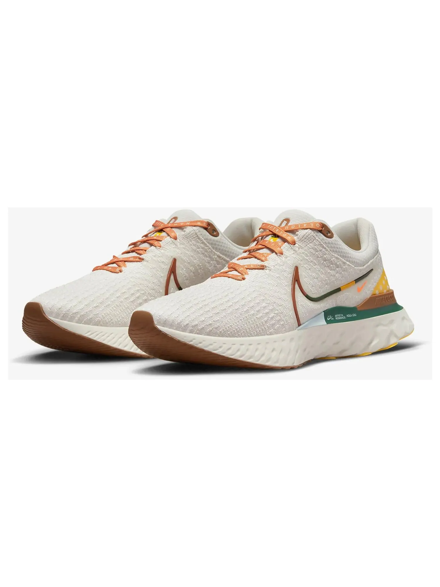 Кроссовки Nike Infinity Run 3 A.I.R. x Hola Lou — изображение 2 из 7, бежевый/коричневый