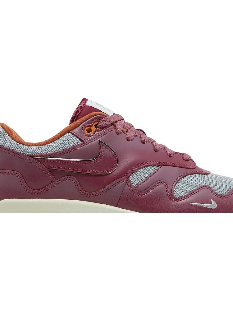 Кроссовки Nike x Patta Air Max 1 Rush Maroon (красный/бордовый) — изображение 2 из 10