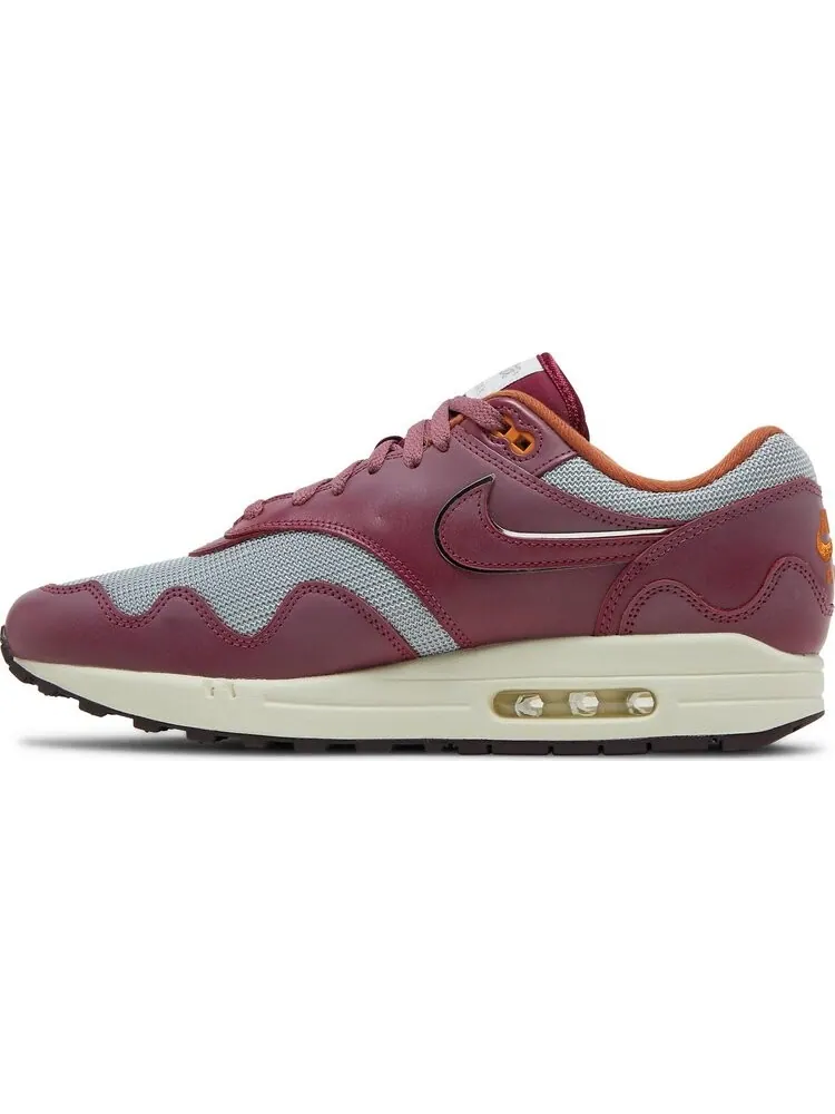 Кроссовки Nike x Patta Air Max 1 Rush Maroon (красный/бордовый) — изображение 3 из 10