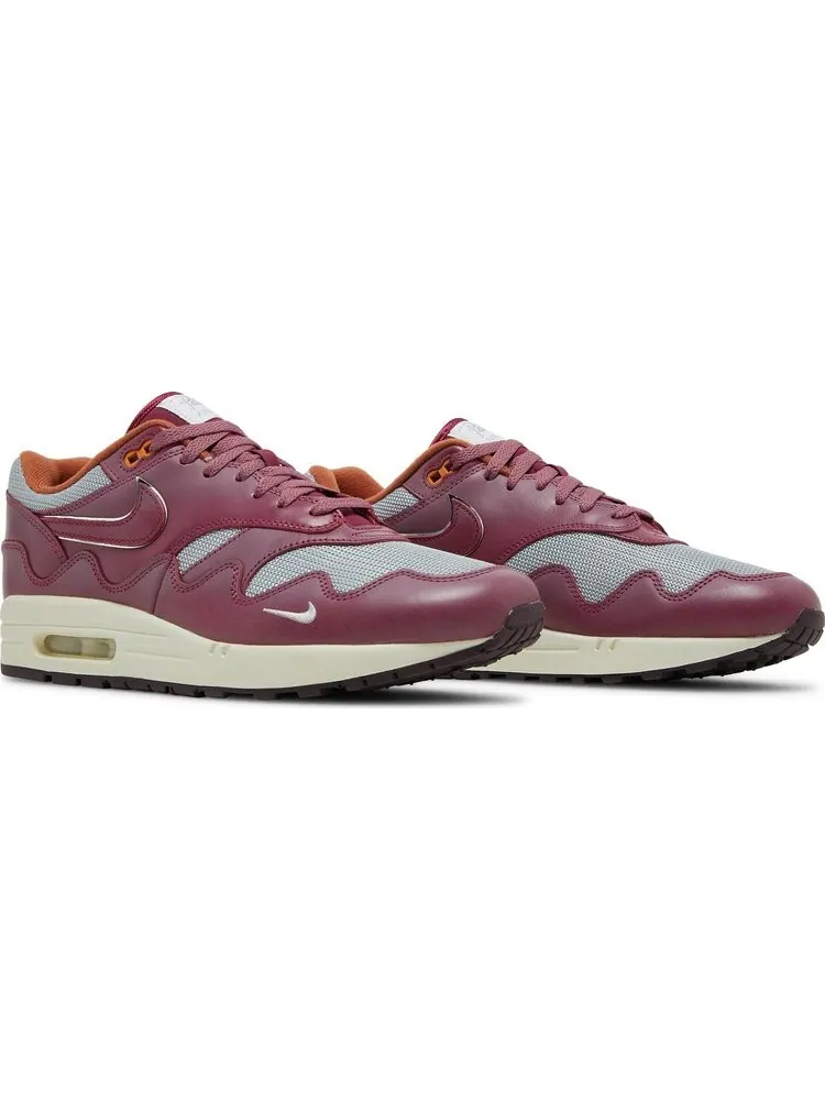 Кроссовки Nike x Patta Air Max 1 Rush Maroon (красный/бордовый) — изображение 8 из 10
