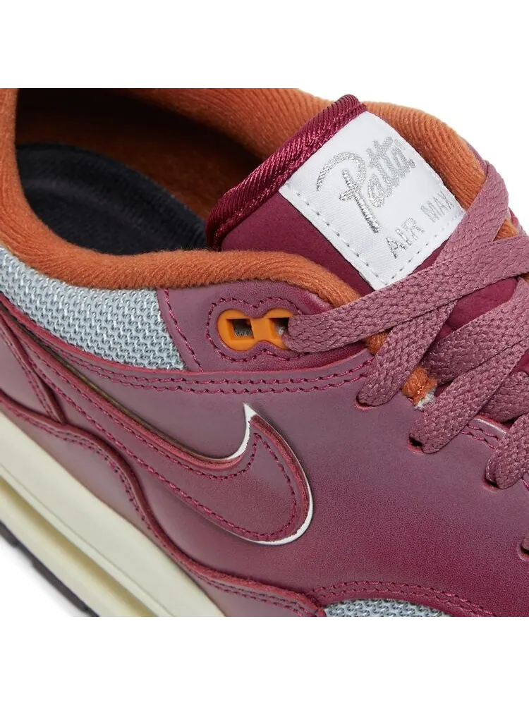 Кроссовки Nike x Patta Air Max 1 Rush Maroon (красный/бордовый) — изображение 9 из 10