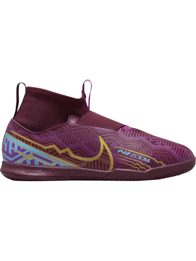 Кроссовки Nike Kylian Mbappé x Zoom Mercurial Superfly 9 Academy IC GS 'Dark Beetroot Metallic Vivid Gold', фиолетовый