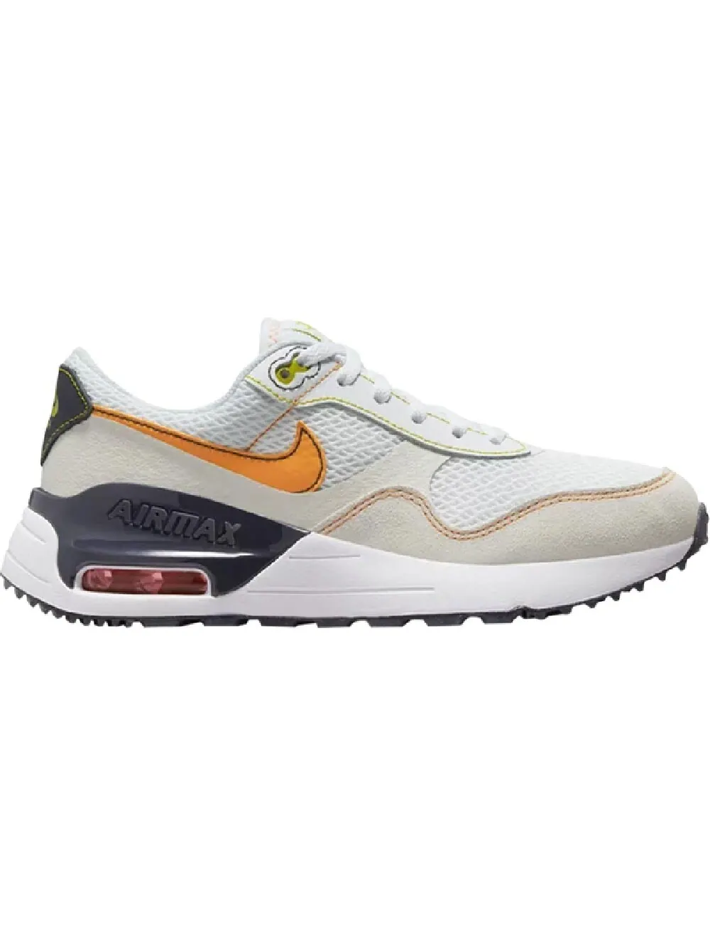 Кроссовки Nike Air Max SYSTM PS White Vivid Orange — изображение 1 из 1, белый/синий/желтый