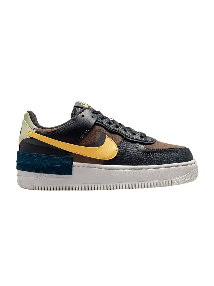 Кроссовки Nike Wmns Air Force 1 Shadow 'Off Noir Saturn Gold' — изображение 1 из 1, черный/золотистый