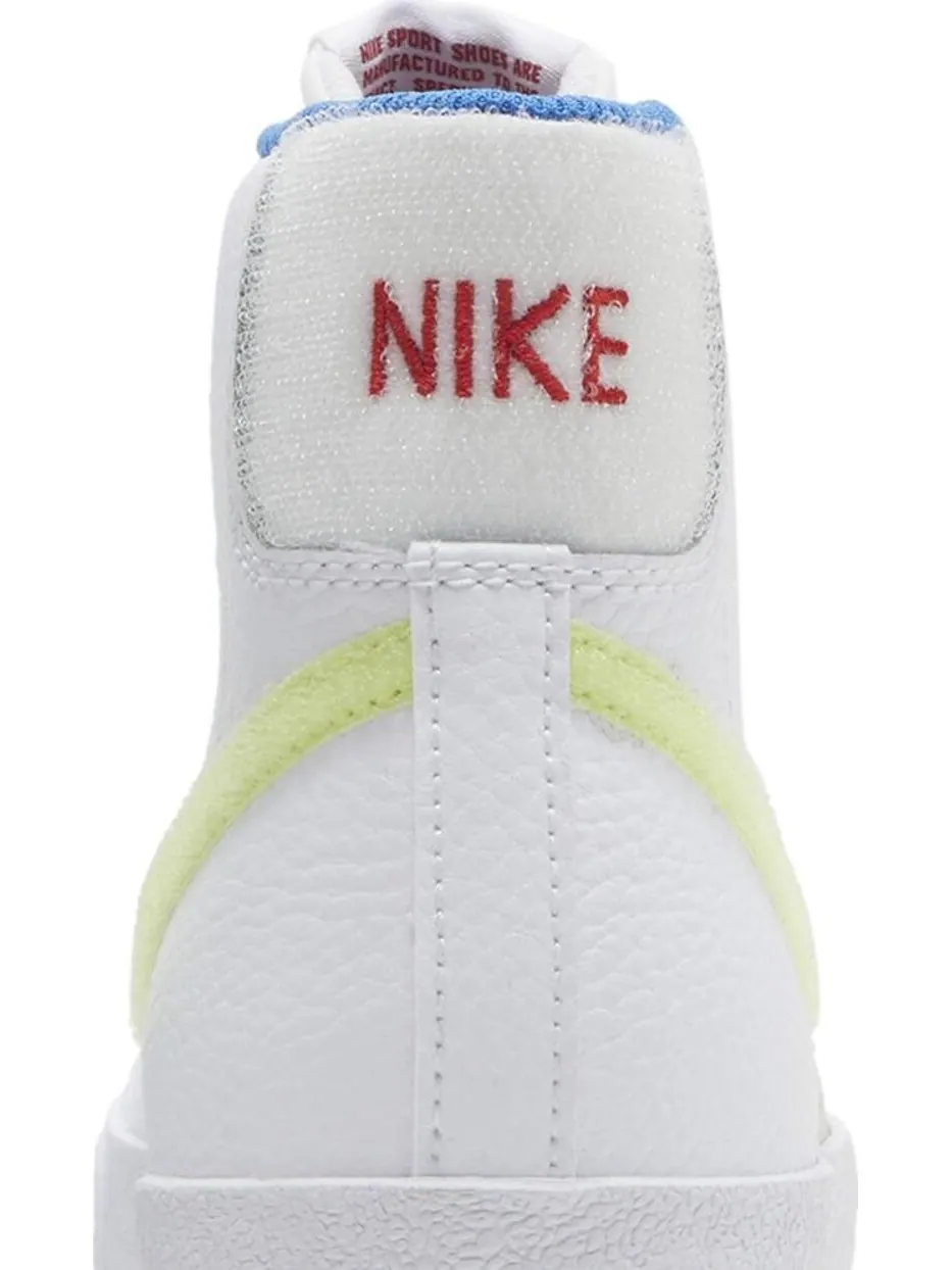 Кроссовки Nike Blazer Mid '77 GS 'White Lemon Twist Blue' — изображение 7 из 8, белый