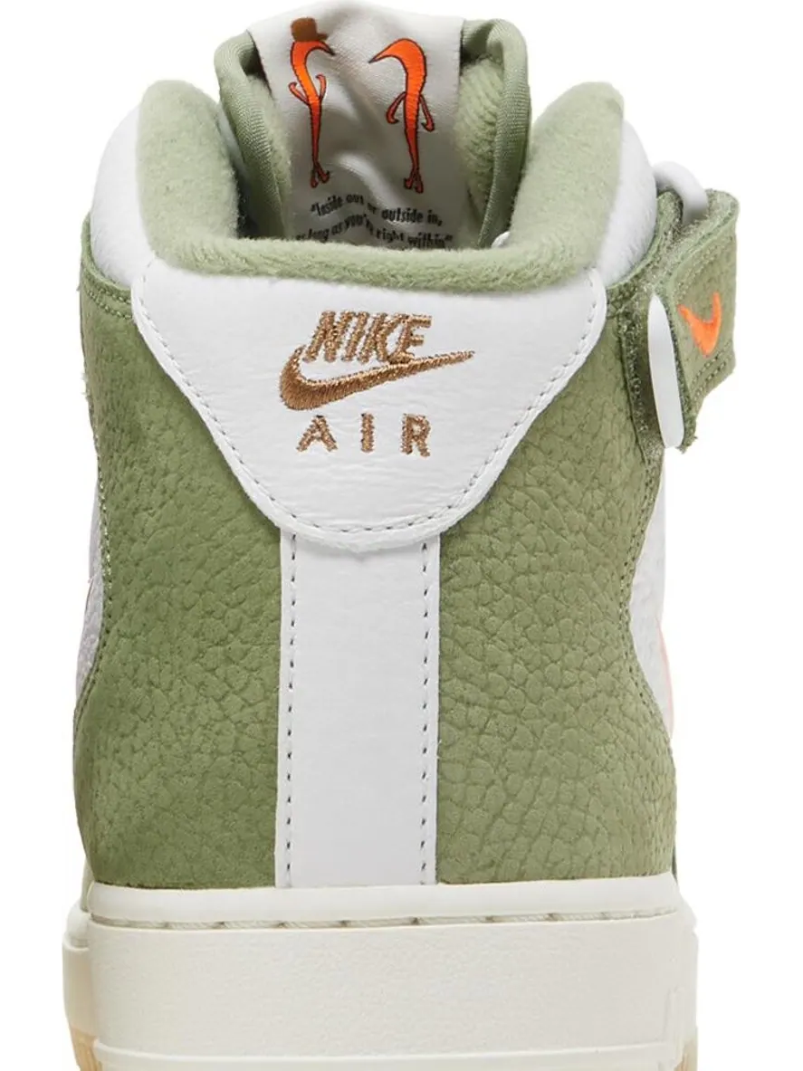 Кроссовки Nike Air Force 1 Mid QS 'Olive Green Total Orange' — изображение 7 из 8, зеленый