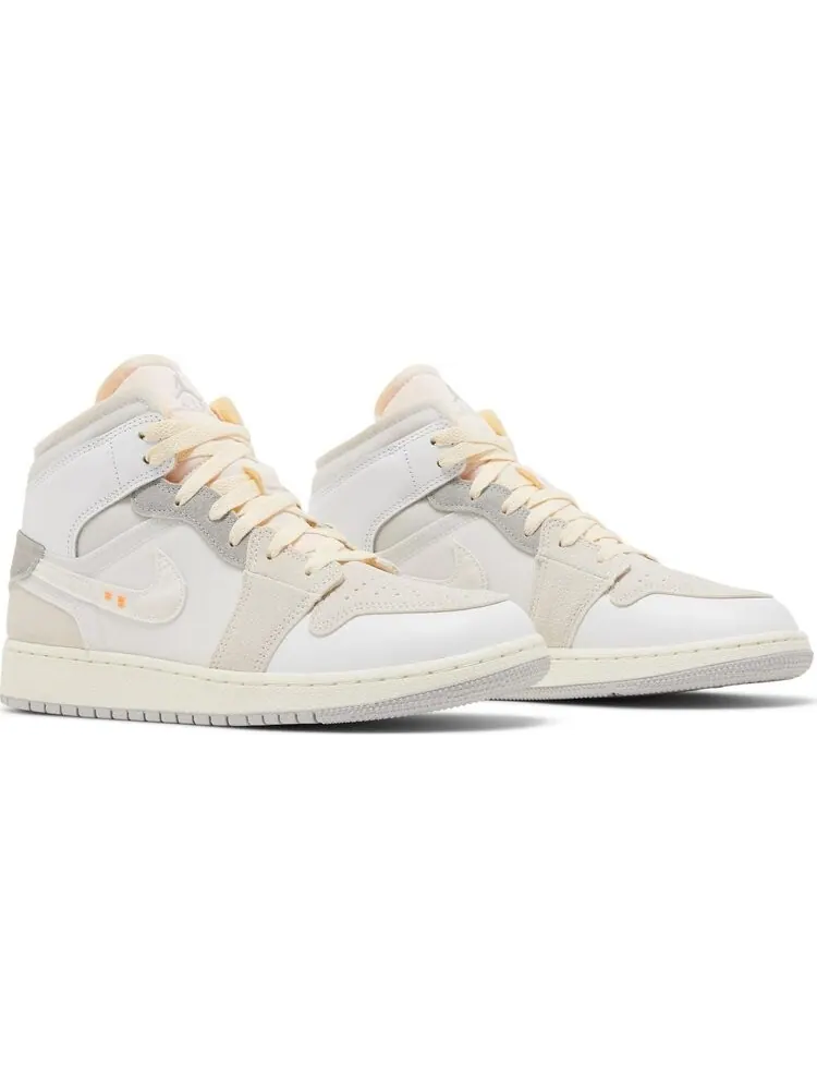 Кроссовки Air Jordan 1 Mid SE Craft GS Inside Out — изображение 8 из 8, белый