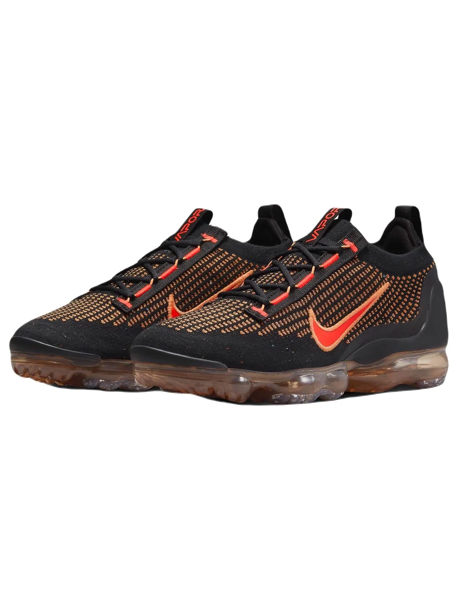 Кроссовки Nike Vapormax 2021 Flyknit — изображение 2 из 7, черный/оранжевый