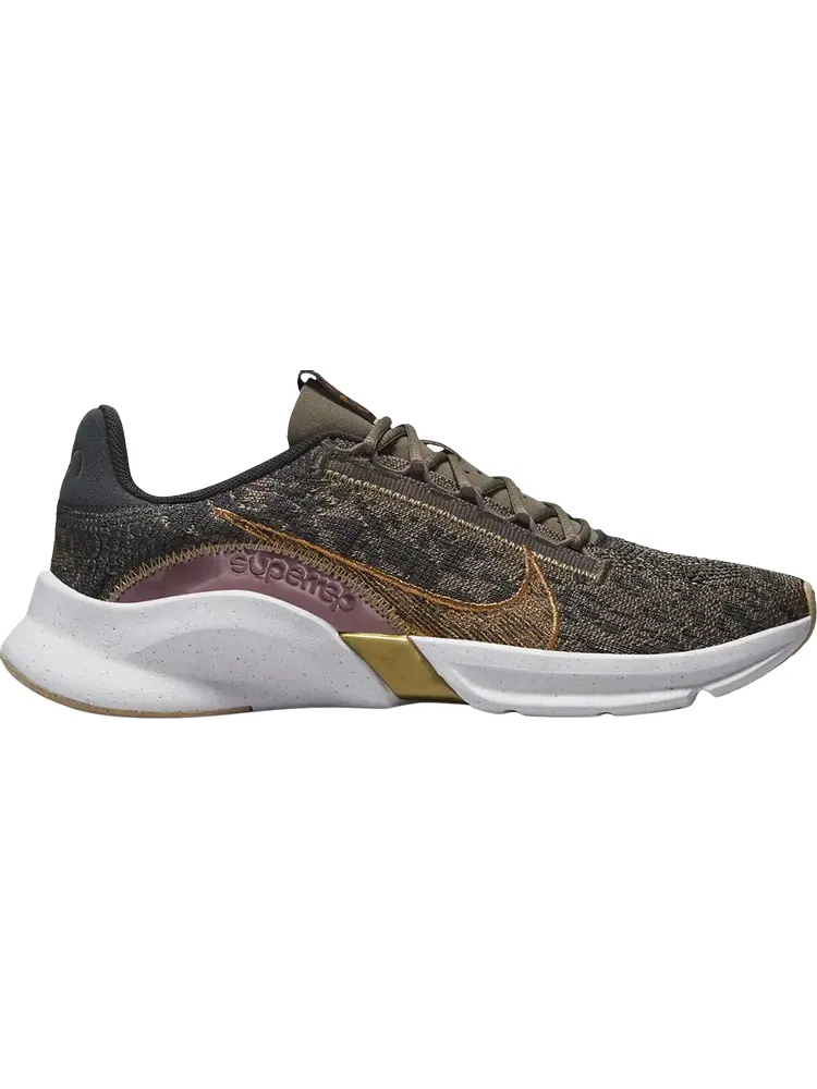 Кроссовки Nike Wmns SuperRep Go 3 Next Nature Flyknit Premium 'Olive Grey Metallic Copper' — изображение 1 из 1, серый