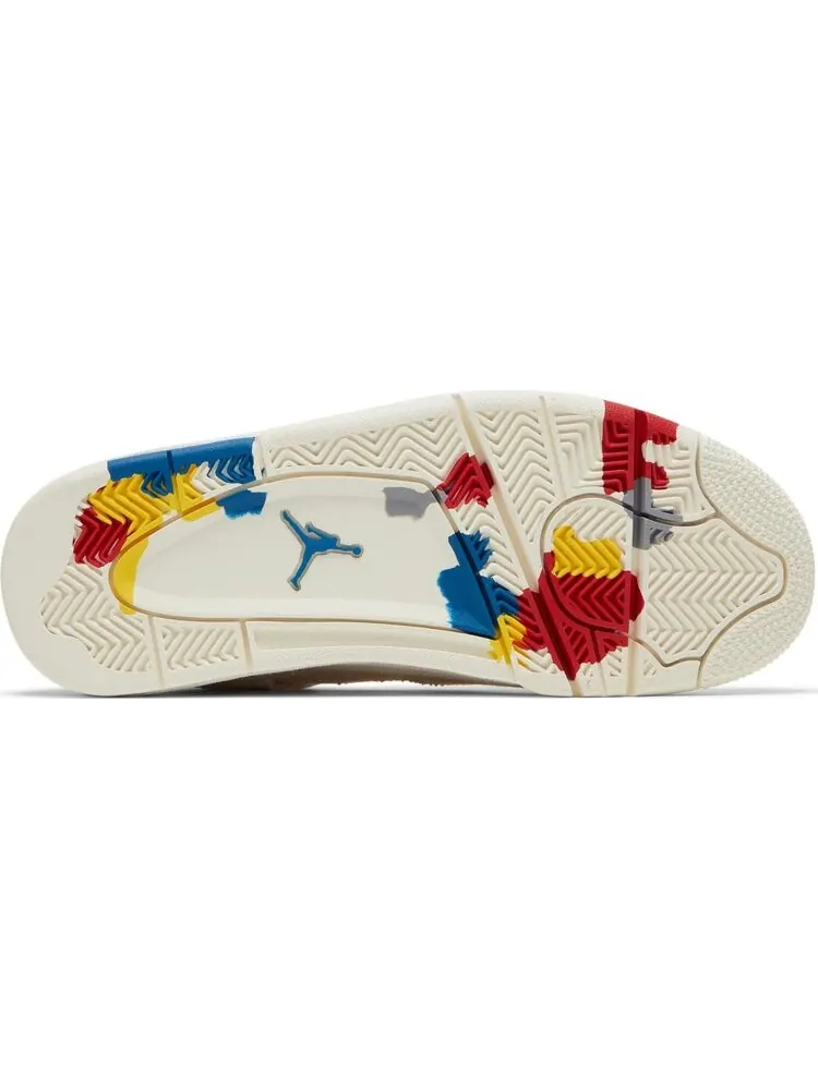 Кроссовки Wmns Air Jordan 4 Retro Blank Canvas — изображение 4 из 9, бежевый
