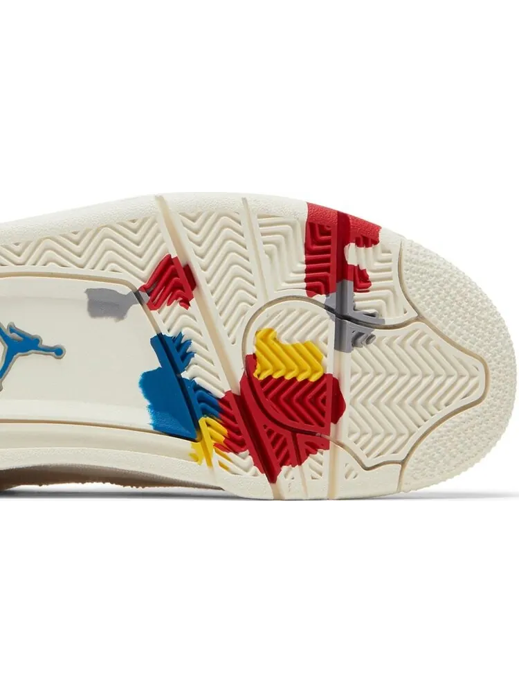 Кроссовки Wmns Air Jordan 4 Retro Blank Canvas — изображение 5 из 9, бежевый