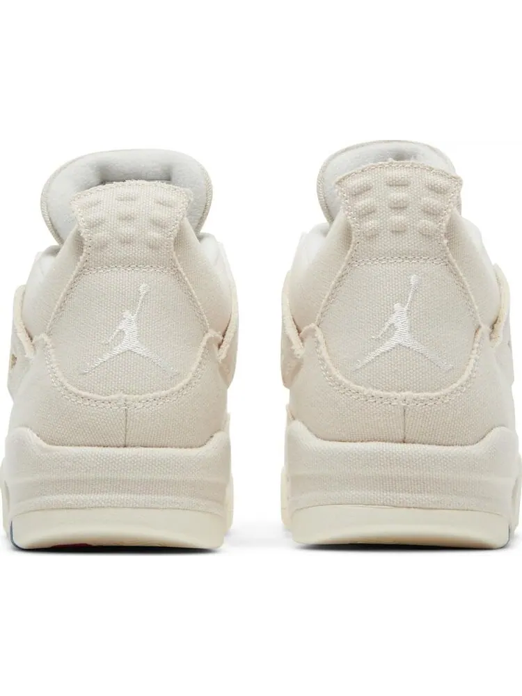 Кроссовки Wmns Air Jordan 4 Retro Blank Canvas — изображение 6 из 9, бежевый
