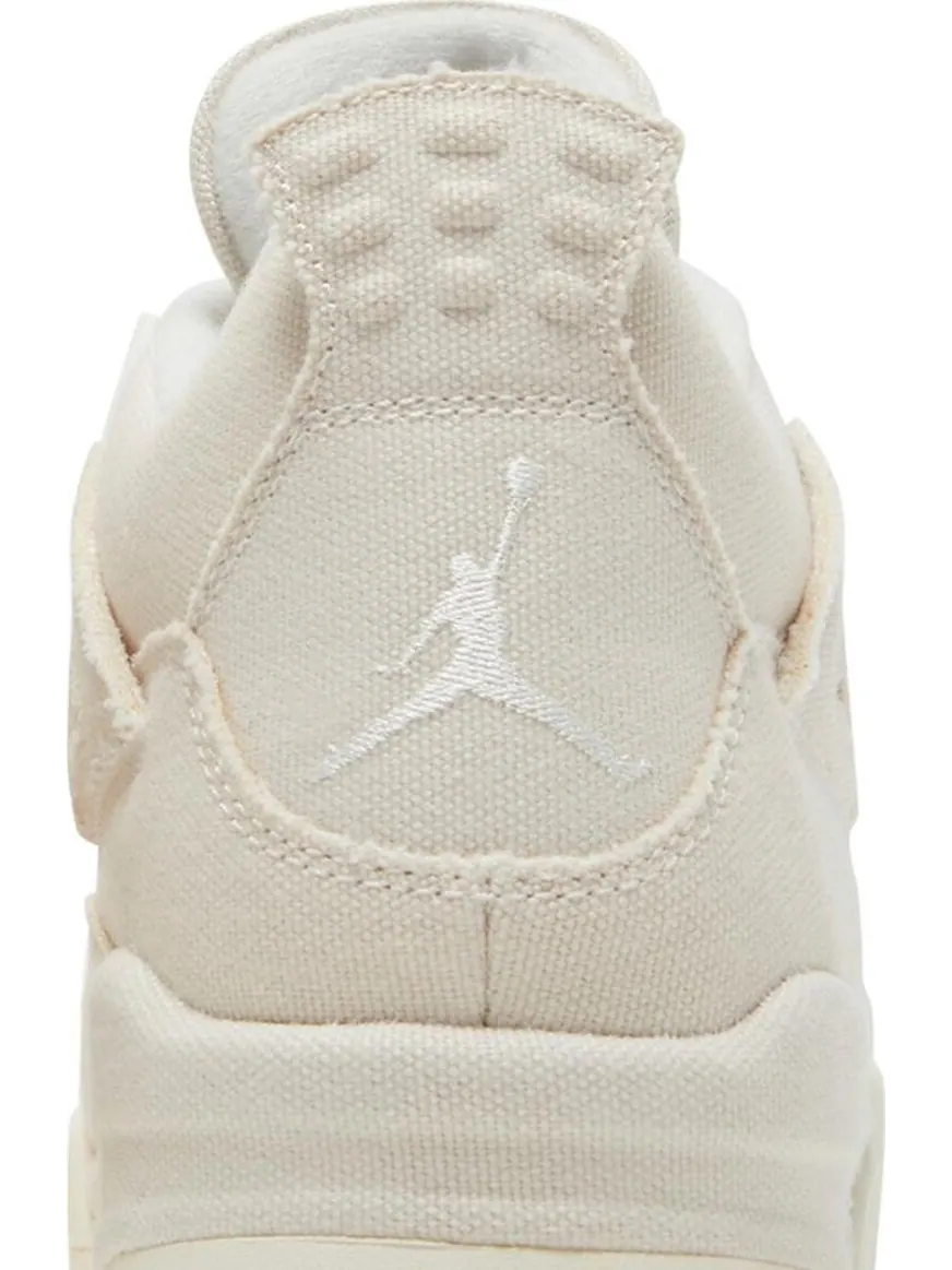 Кроссовки Wmns Air Jordan 4 Retro Blank Canvas — изображение 7 из 9, бежевый