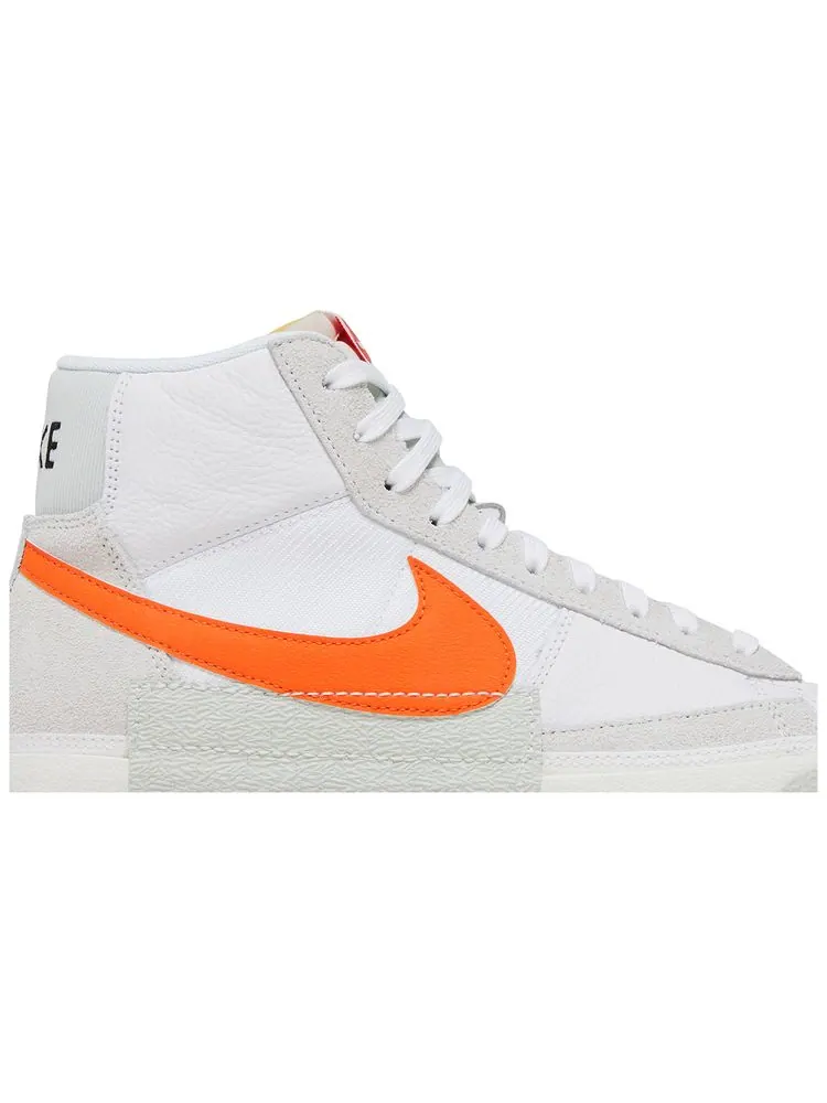 Кроссовки Nike Blazer Mid '77 Pro Club 'Remastered - White Safety Orange' — изображение 2 из 8, белый