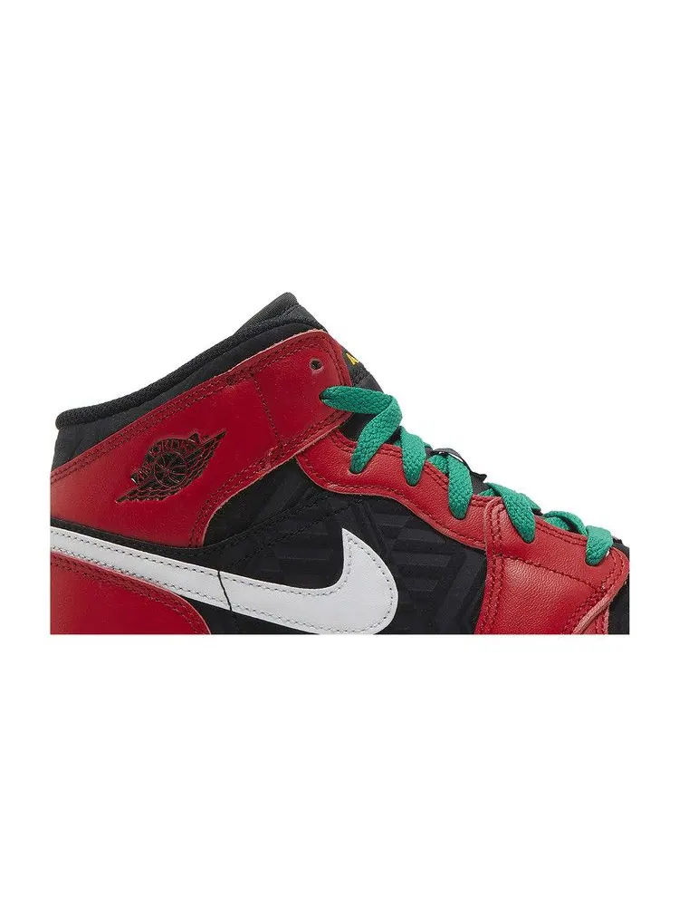 Кроссовки Air Jordan Air Jordan 1 Mid SE GS 'Christmas' — изображение 3 из 9, черный/белый//красный