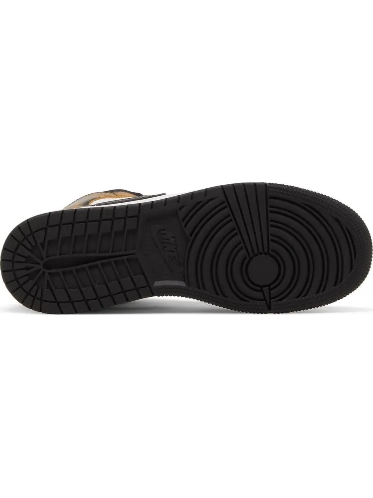 Кроссовки Air Jordan 1 Mid SE GS Wear-Away - Taxi — изображение 4 из 8, черный
