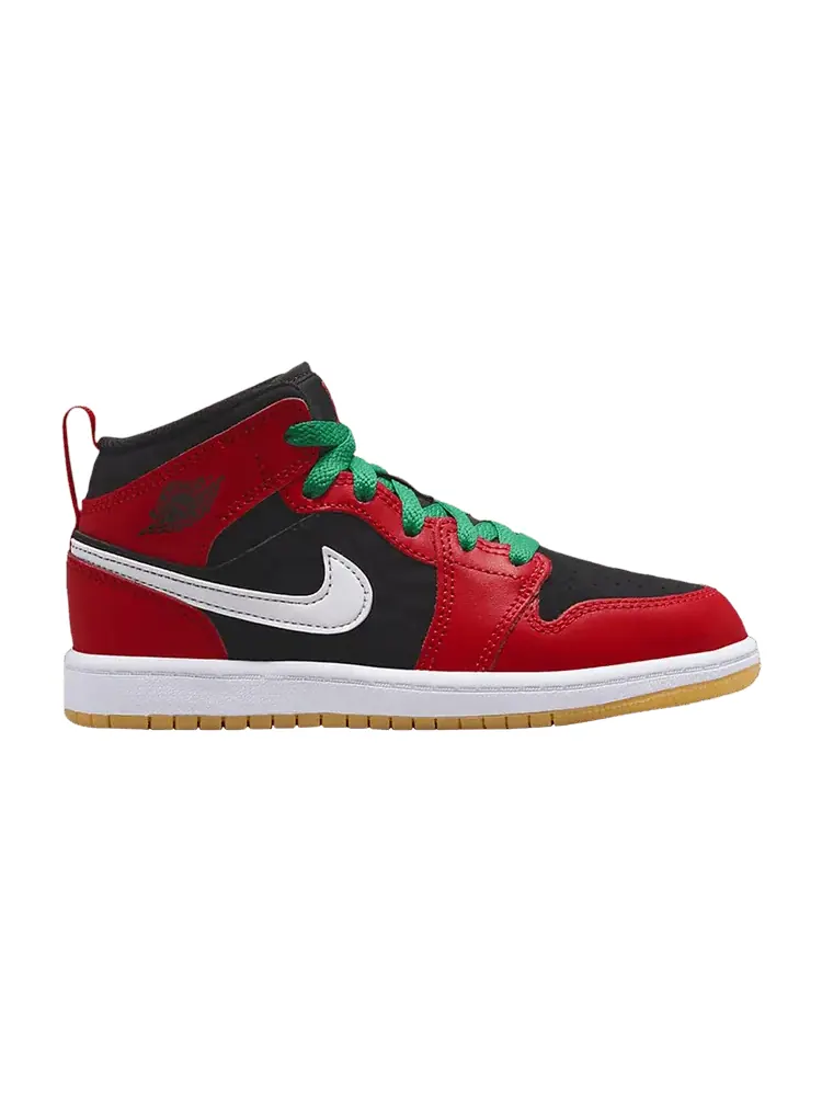 Кроссовки Air Jordan Air Jordan 1 Mid SE PS 'Christmas' — изображение 1 из 1, черный/белый//красный