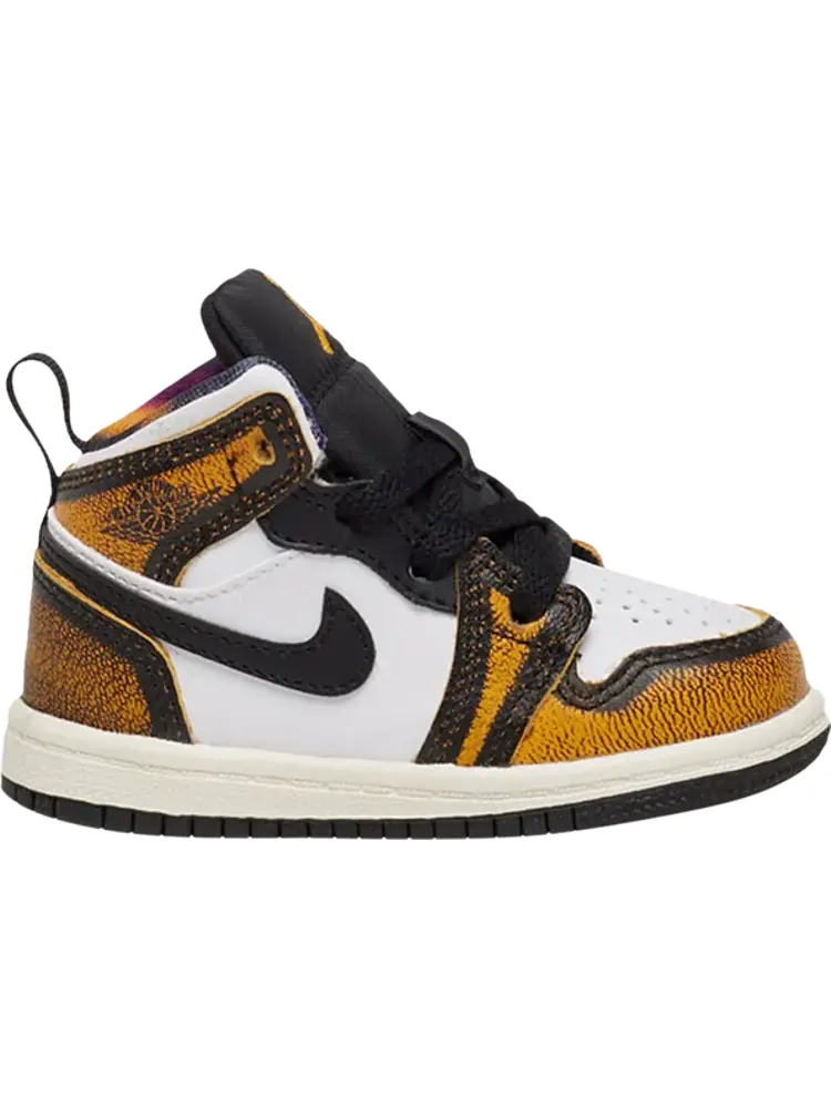 Кроссовки Air Jordan 1 Mid SE TD Wear-Away - Taxi — изображение 1 из 1, черный