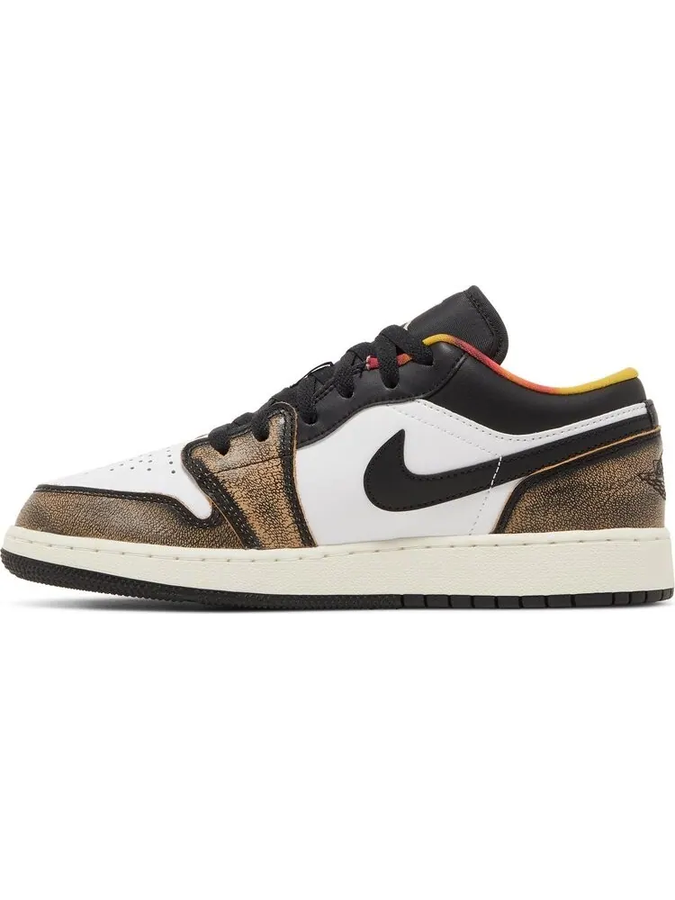 Кроссовки Air Jordan 1 Low SE GS Wear-Away - Tan — изображение 3 из 8, черный