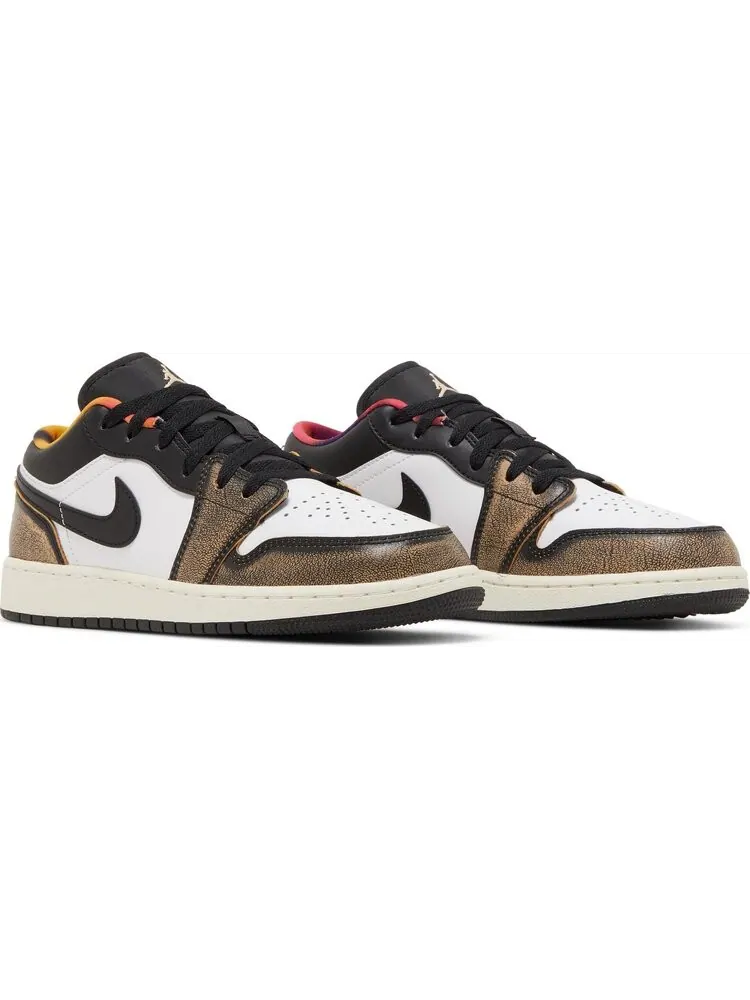 Кроссовки Air Jordan 1 Low SE GS Wear-Away - Tan — изображение 8 из 8, черный