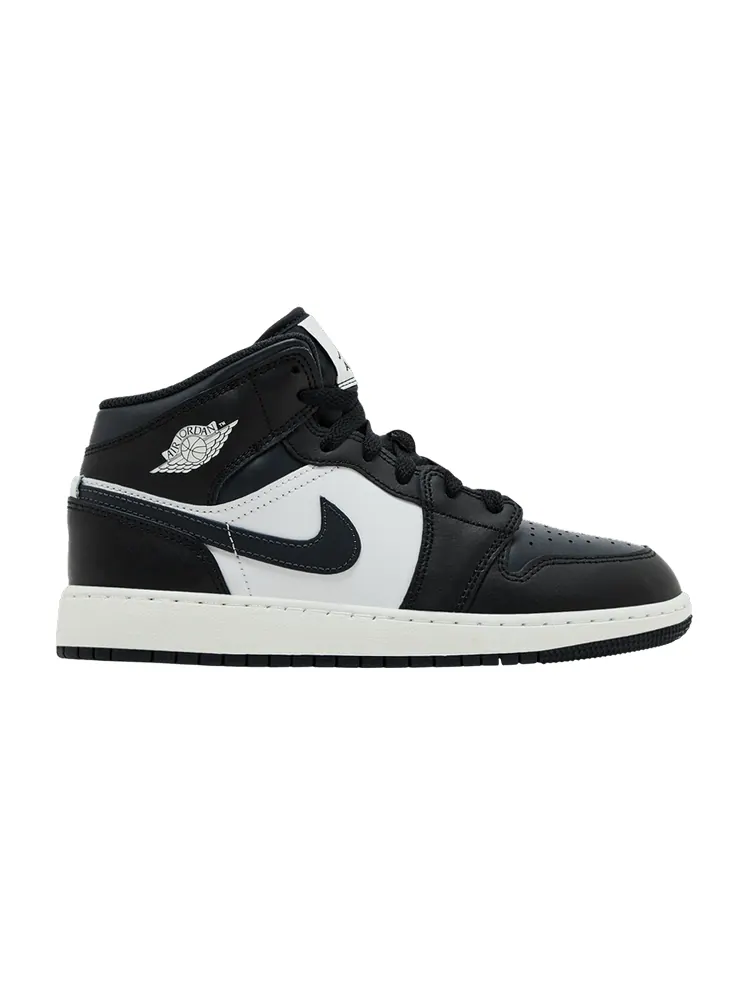 Кроссовки Air Jordan Air Jordan 1 Mid GS 'Black Off Noir' — изображение 1 из 9, черный/белый/черный