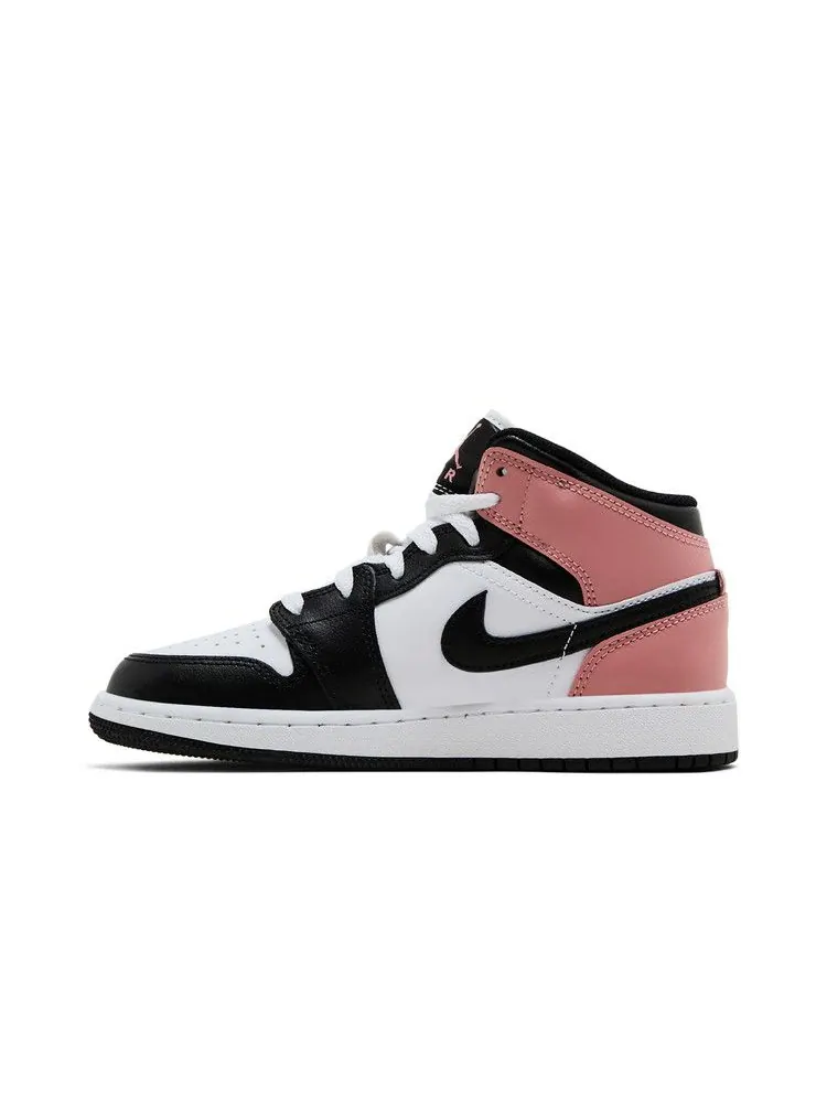 Кроссовки Air Jordan Air Jordan 1 Mid GS 'Rust Pink' — изображение 4 из 9, белый/черный/розовый