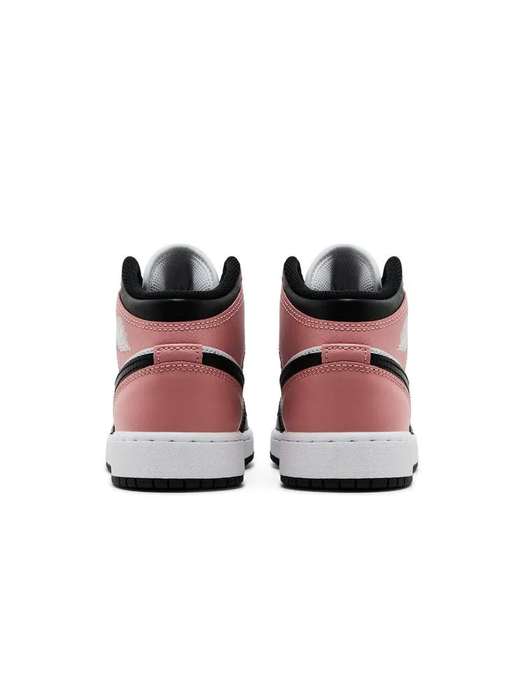 Кроссовки Air Jordan Air Jordan 1 Mid GS 'Rust Pink' — изображение 7 из 9, белый/черный/розовый