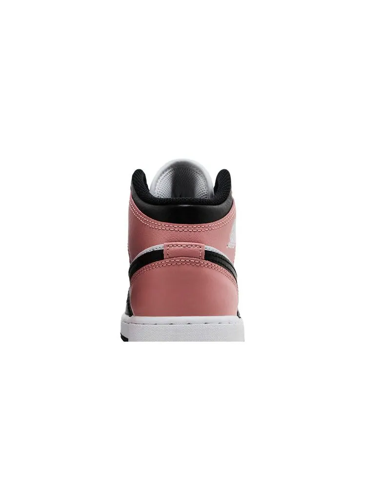 Кроссовки Air Jordan Air Jordan 1 Mid GS 'Rust Pink' — изображение 8 из 9, белый/черный/розовый