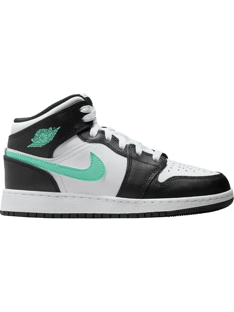 Кроссовки Air Jordan 1 Mid GS 'Green Glow' — изображение 1 из 1, белый