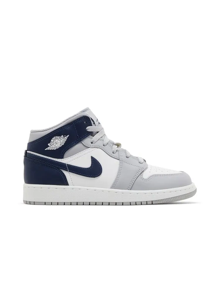 Кроссовки Air Jordan 1 Mid GS — изображение 1 из 4, серый темно-синий