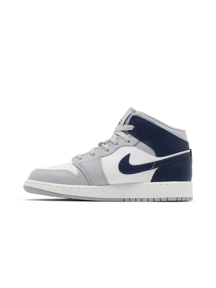 Кроссовки Air Jordan 1 Mid GS — изображение 3 из 4, серый темно-синий