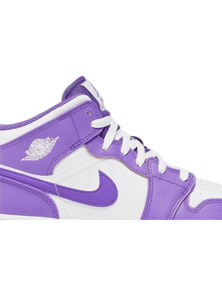 Кроссовки Air Jordan 1 Mid GS 'Purple Venom' — изображение 2 из 4, фиолетовый