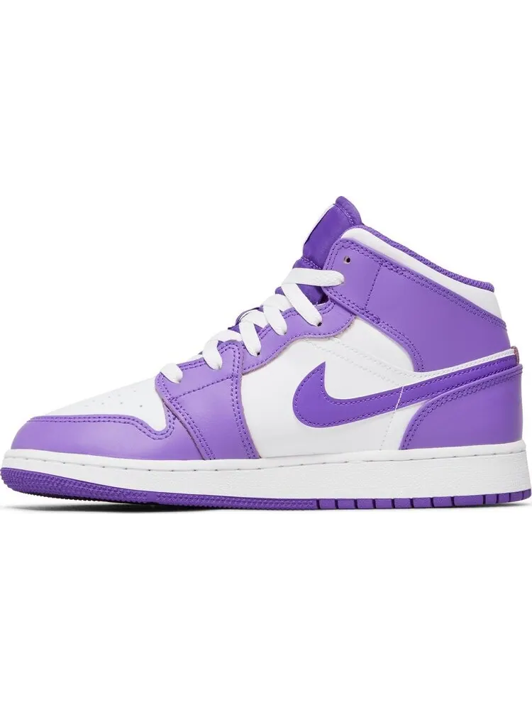 Кроссовки Air Jordan 1 Mid GS 'Purple Venom' — изображение 3 из 4, фиолетовый