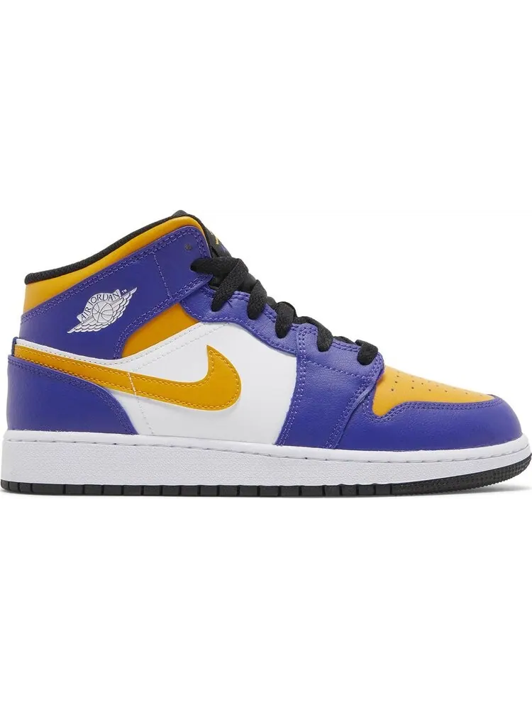 Кроссовки Air Jordan 1 Mid GS Lakers — изображение 1 из 8, фиолетовый