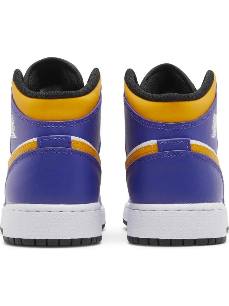 Кроссовки Air Jordan 1 Mid GS Lakers — изображение 6 из 8, фиолетовый
