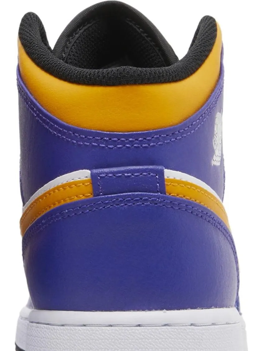 Кроссовки Air Jordan 1 Mid GS Lakers — изображение 7 из 8, фиолетовый