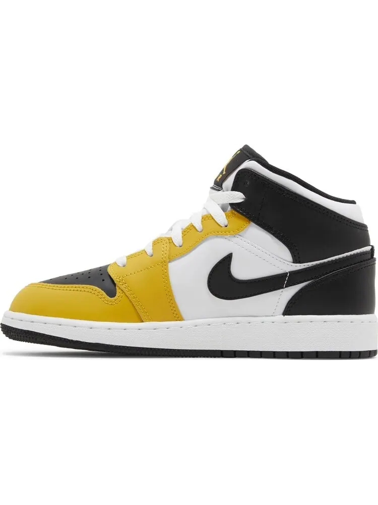 Кроссовки Air Jordan 1 Mid GS 'Yellow Ochre' — изображение 3 из 4, желтый
